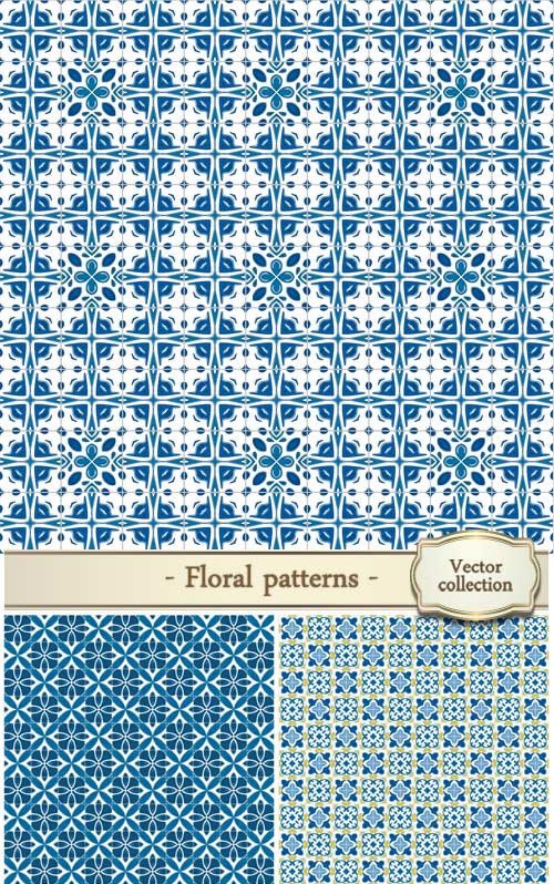 Floral patterns, vector backgrounds