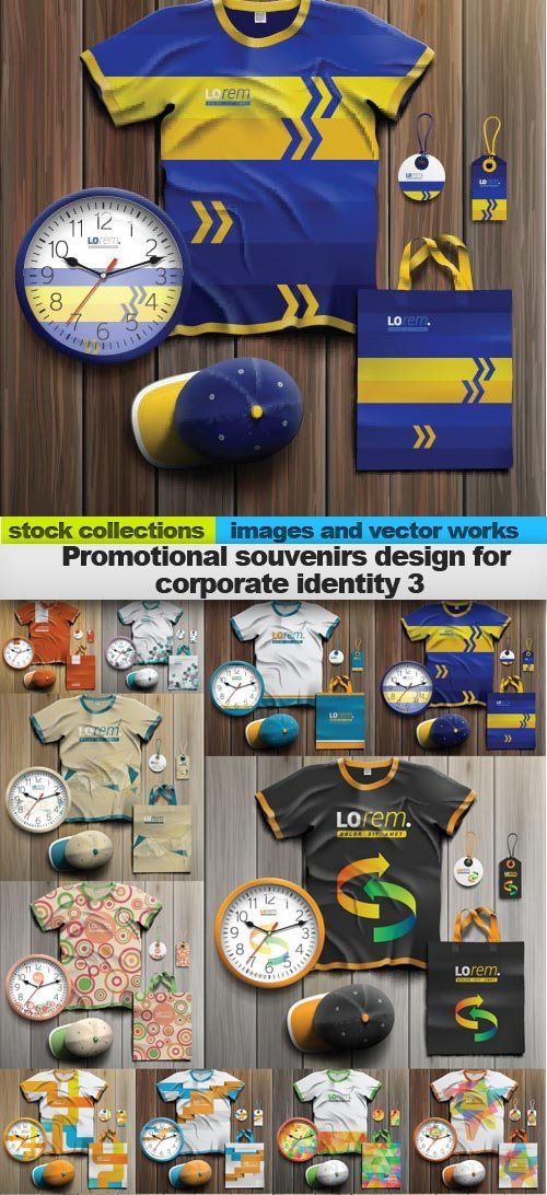 Promotional souvenirs design for corporate identity 3, 15 x EPS