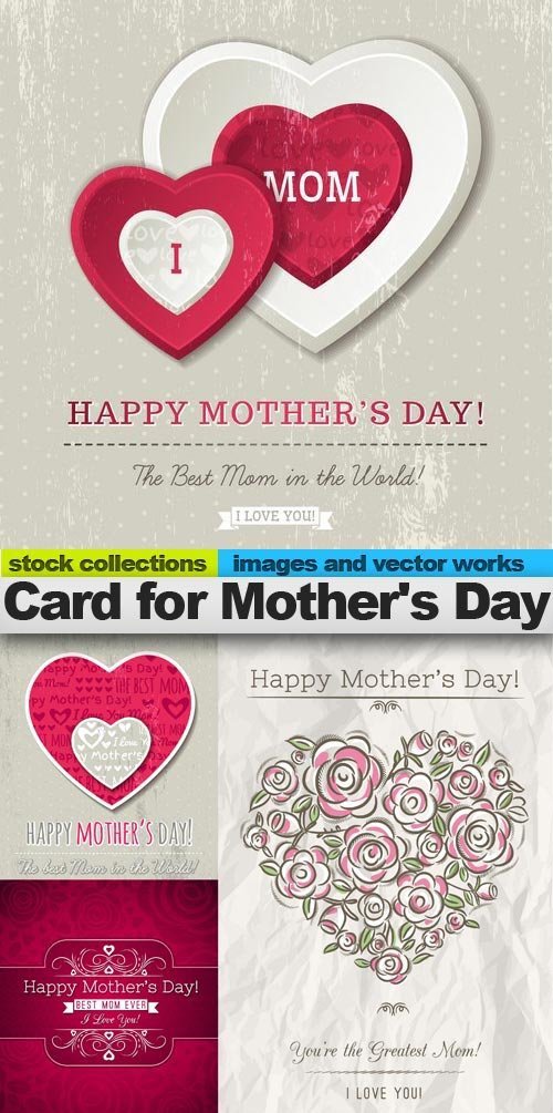 Card for Mother's Day, 10 x EPS