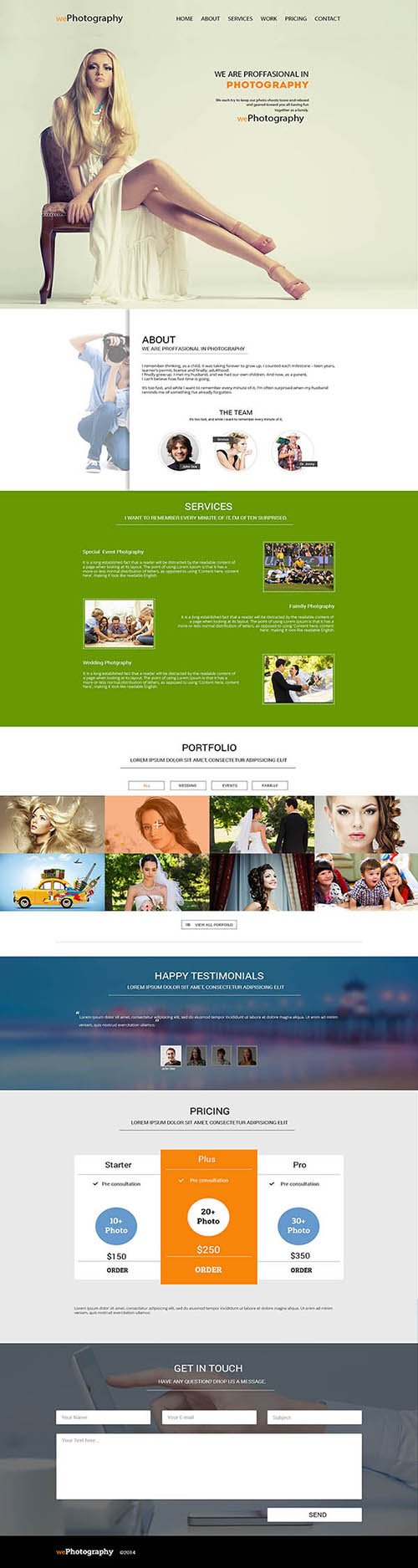 HTML & PSD Web Template - WePhotography - Bootstrap Portfolio Theme 