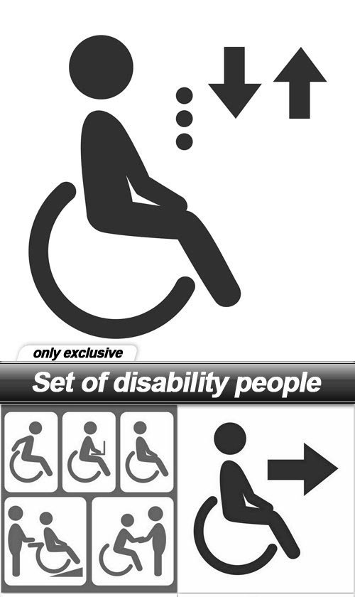 Set of disability people - 7 EPS