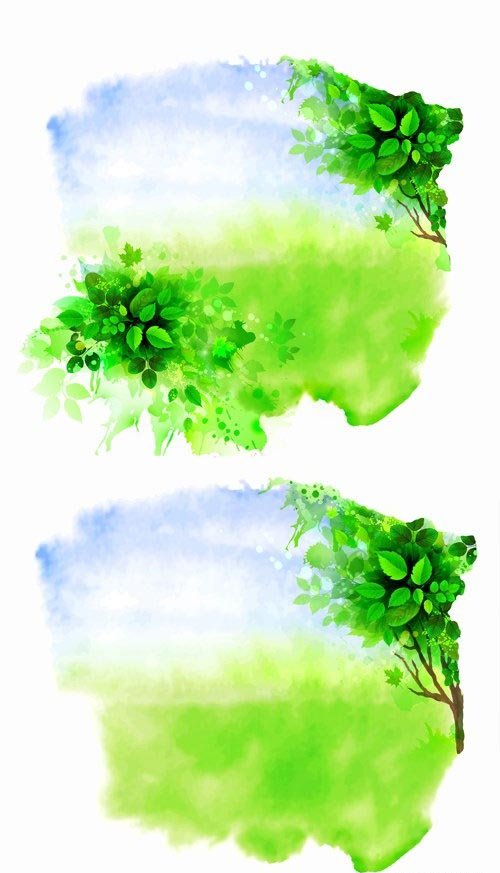 Watercolor Nature Banners Vector