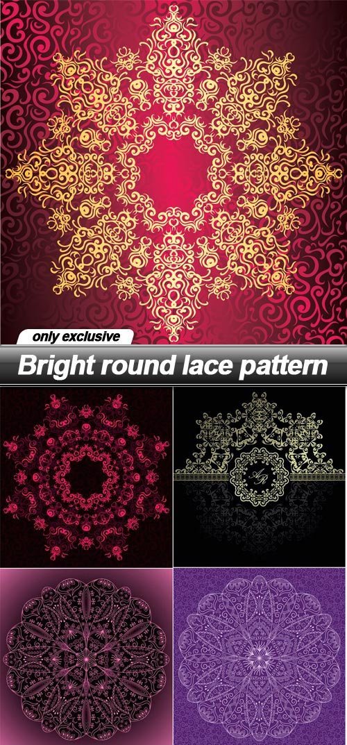 Bright round lace pattern - 9 EPS