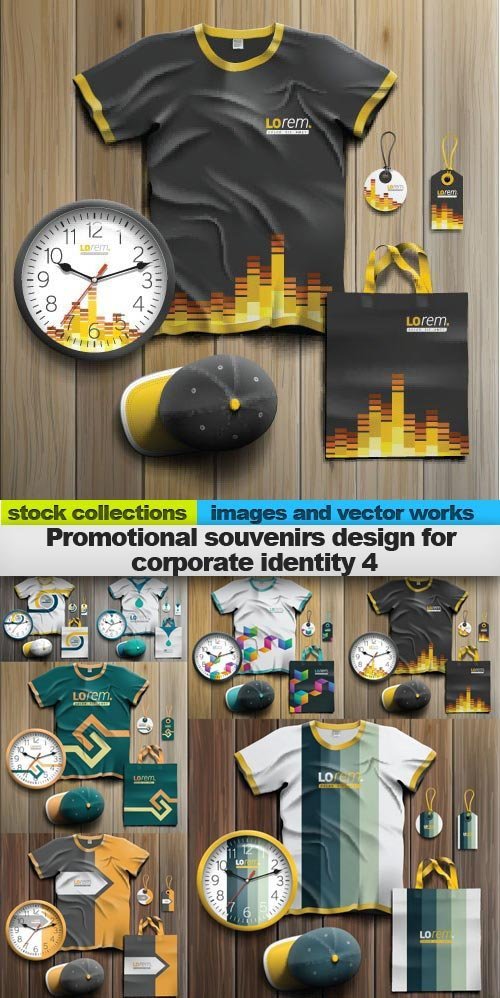 Promotional souvenirs design for corporate identity 4, 15 x EPS