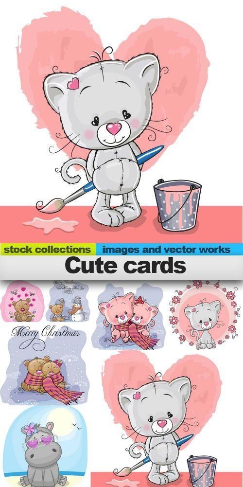 Cute cards,15 x EPS