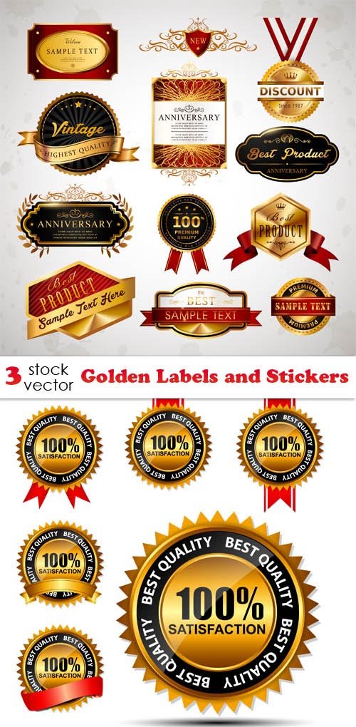 Vectors - Golden Labels and Stickers