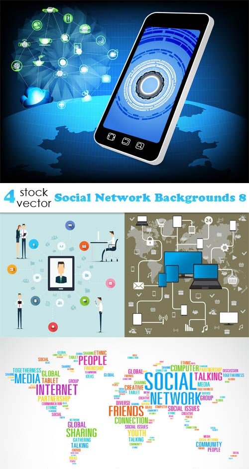 Vectors - Social Network Backgrounds 8
