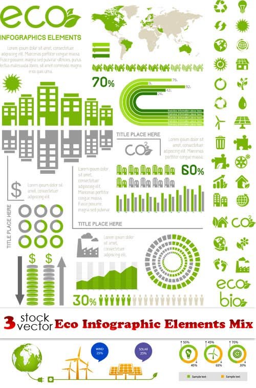 Vectors - Eco Infographic Elements Mix