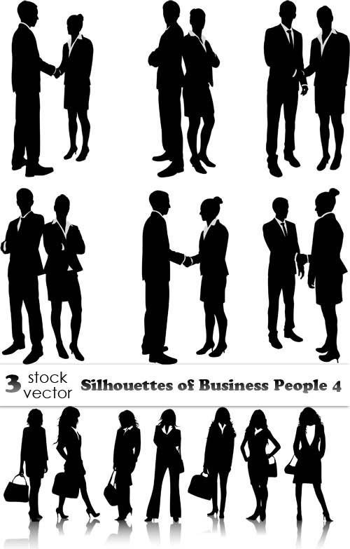 Vectors - Silhouettes of Business People 4