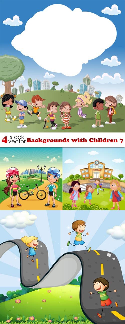 Vectors - Backgrounds with Children 7