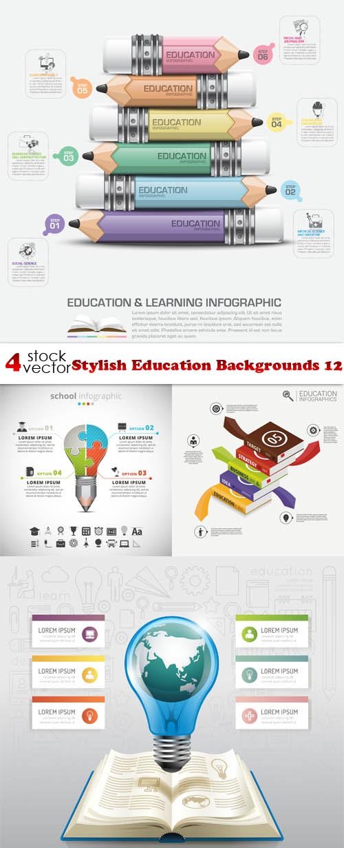 Vectors - Stylish Education Backgrounds 12