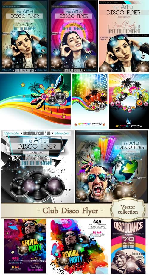 Club disco vector flyer