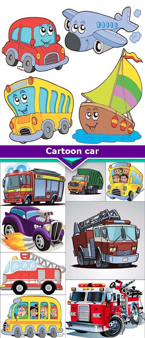 Cartoon car 10x EPS