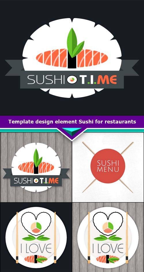 Template design element Sushi for restaurants 10x EPS