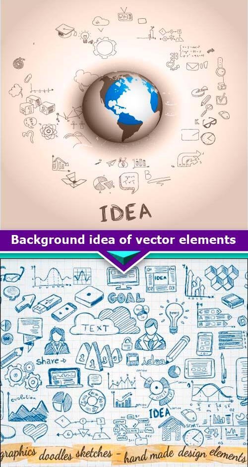 Background idea of vector elements 5x EPS
