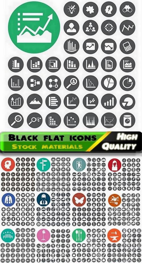 Black flat icons for web and app design 3 - 25
