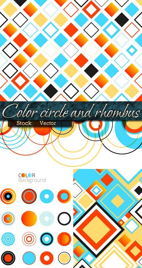 Color circle and rhombus in Vector