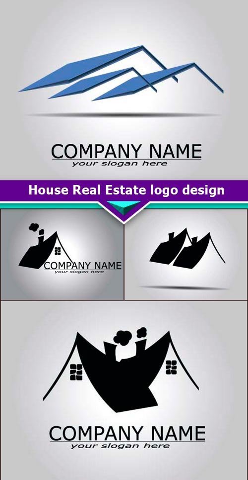 House Real Estate logo design 7X EPS