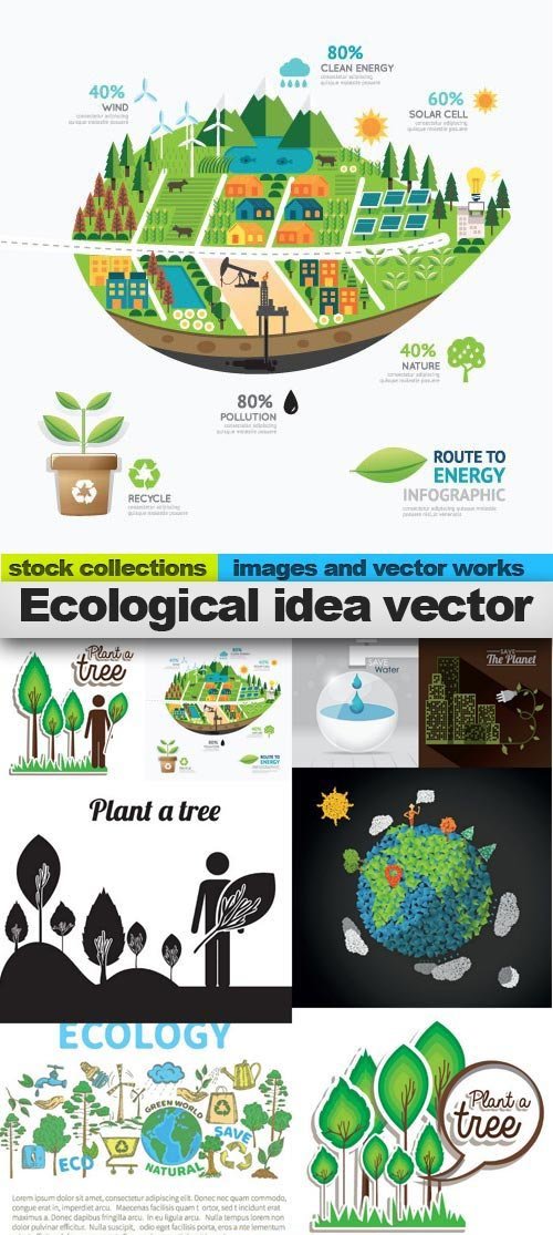 Ecological idea vector, 15 x EPS