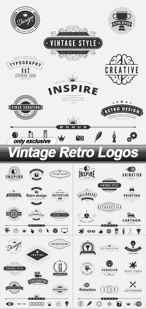 Vintage Retro Logos - 7 EPS