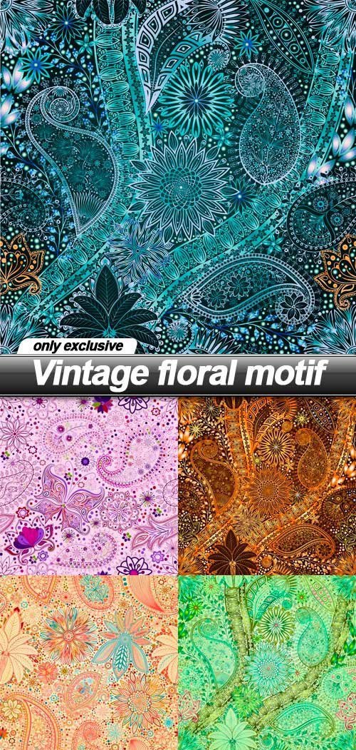 Vintage floral motif - 10 EPS