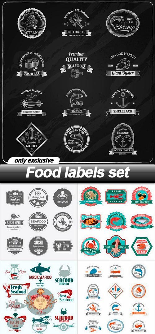 Food labels set - 10 EPS