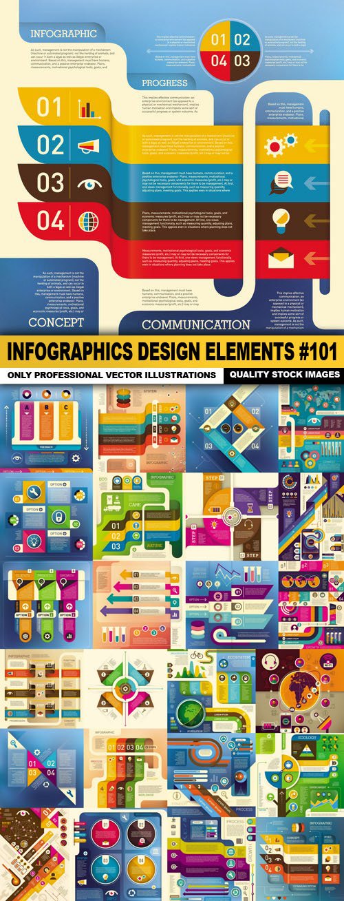 Infographics Design Elements #101 - 25 Vector