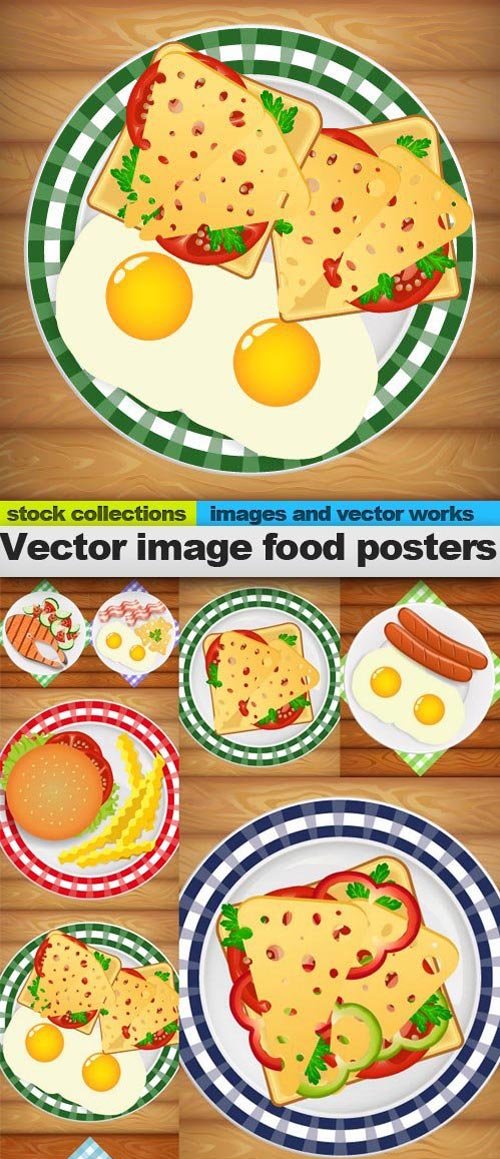 Vector image food posters, 10 x EPS