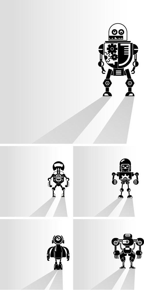 Stock Vectors -Cyborg, robot on white background, vector