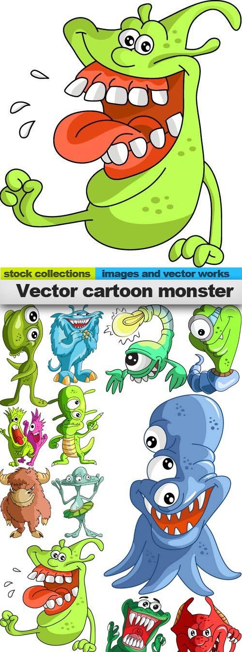 Vector cartoon monster, 15 x EPS