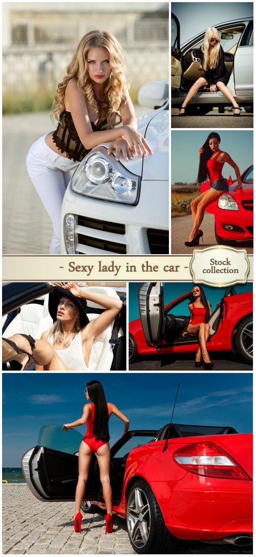 Sexy lady in the car - Stock photo 