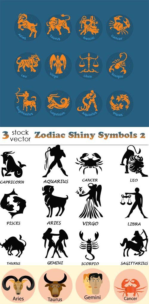 Vectors - Zodiac Shiny Symbols 2