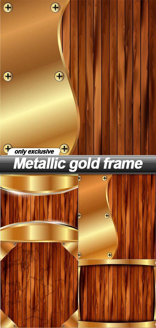 Metallic gold frame - 9 EPS