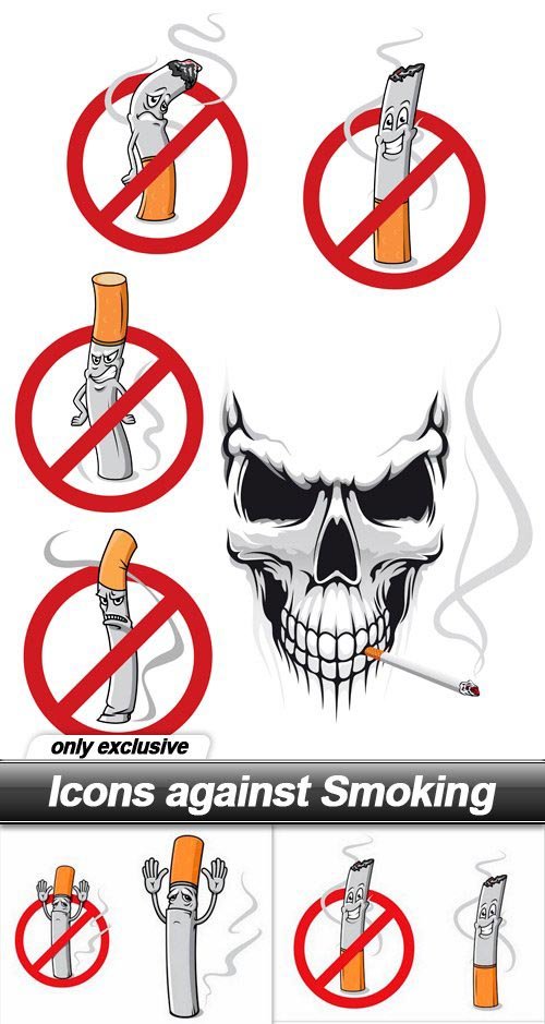 Icons against Smoking - 10 EPS