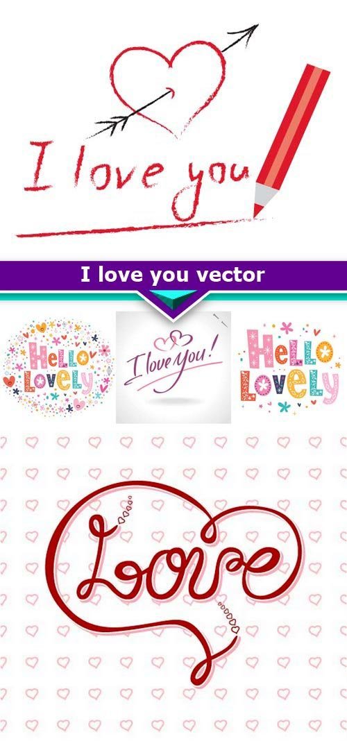 I love you vector 7x EPS
