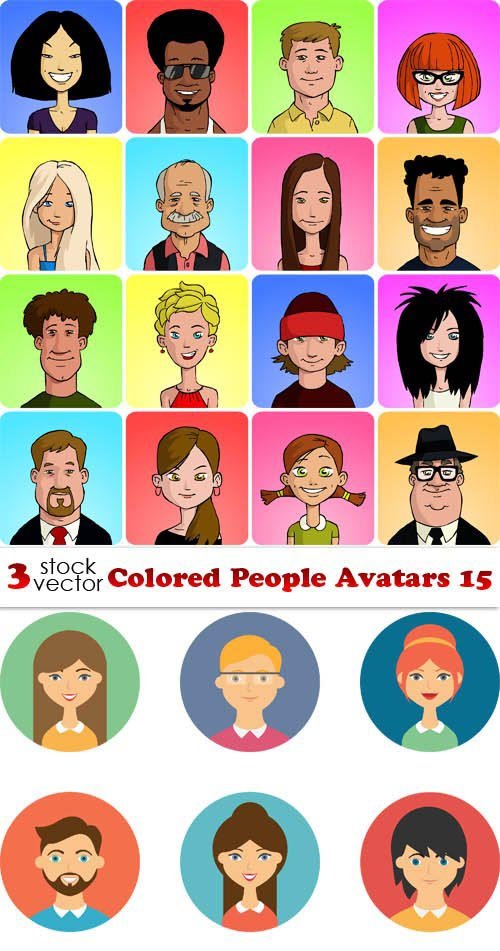Vectors - Colored People Avatars 15