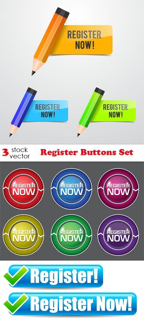 Vectors - Register Buttons Set