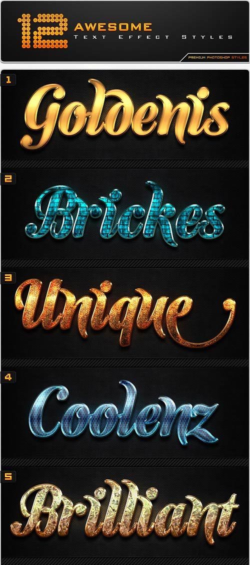 GraphicRiver - 12 Awesome Text Effect Styles