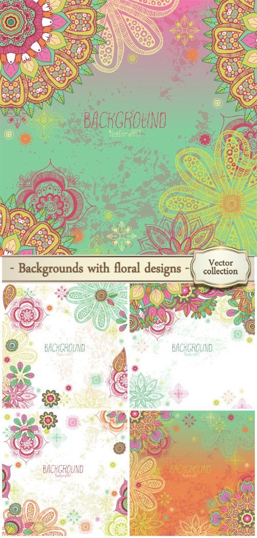 Backgrounds with floral designs 