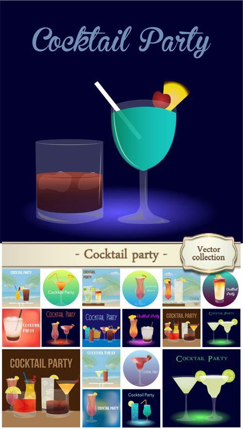 Cocktail party, vector backgrounds