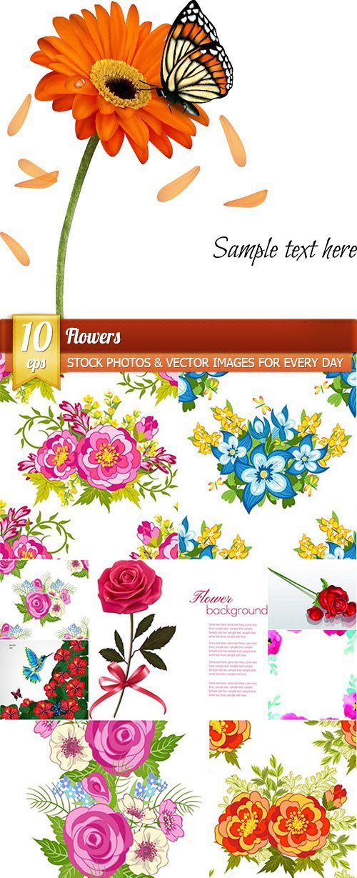 Flowers, 10 x EPS