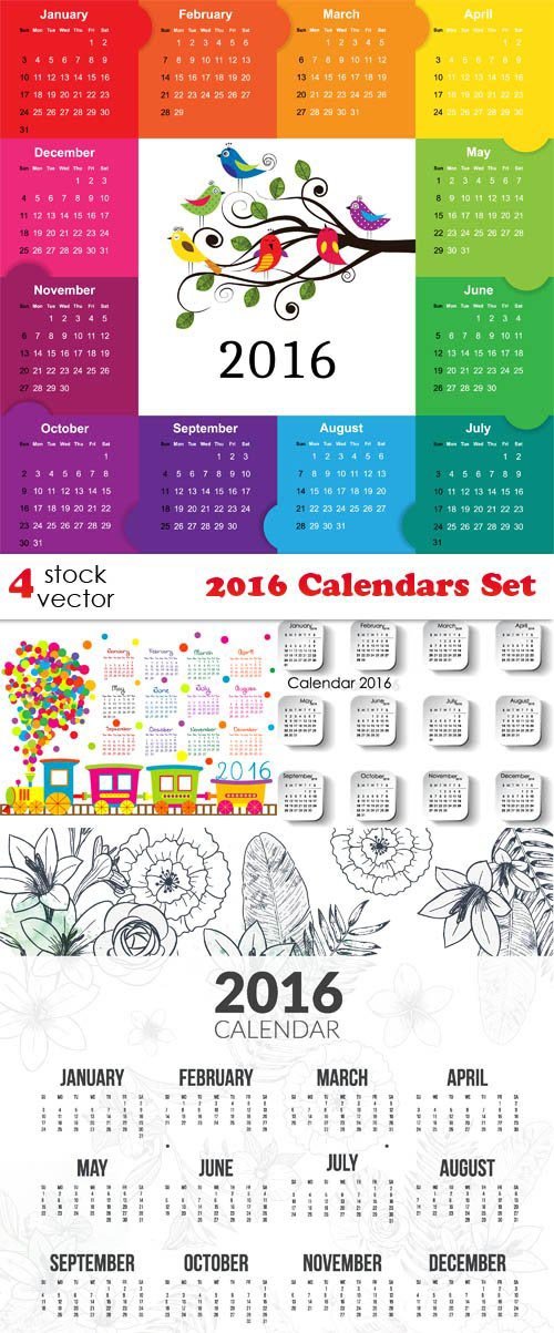 Vectors - 2016 Calendars Set