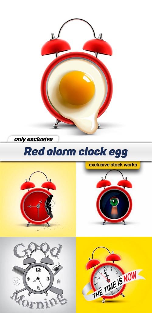 Red alarm clock egg - 11 EPS