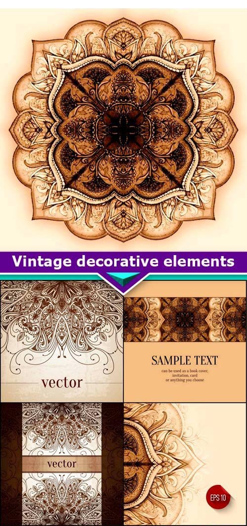 Vintage decorative elements 11X EPS