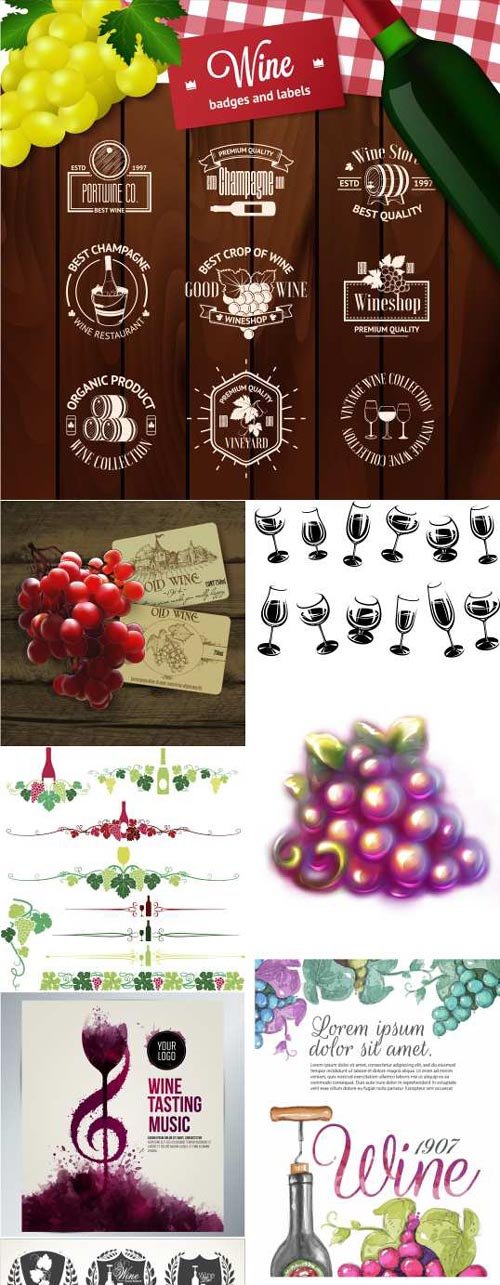 Wine logo, badges and labels, 25xEPS