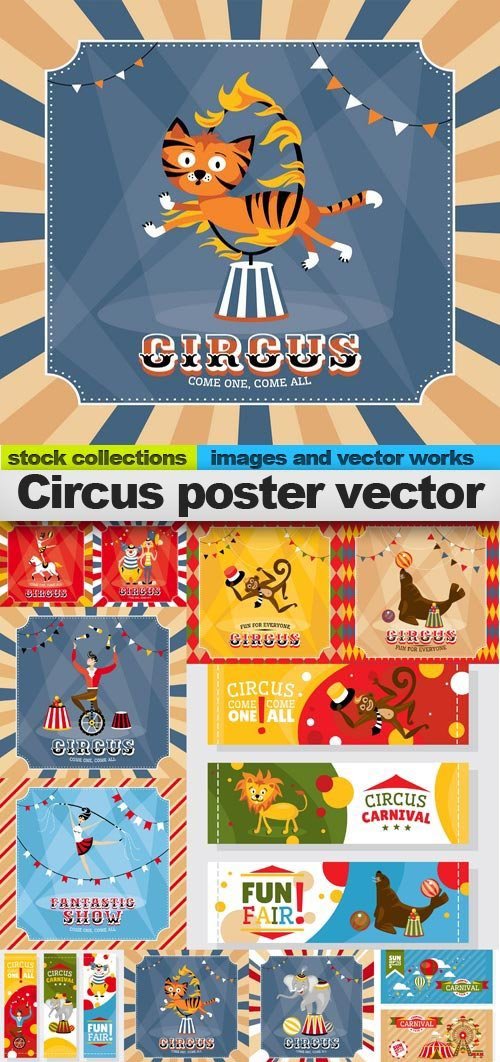 Circus poster vector, 15 x EPS