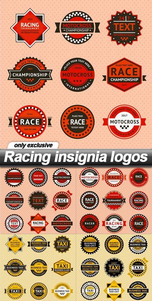 Racing insignia logos - 14 EPS