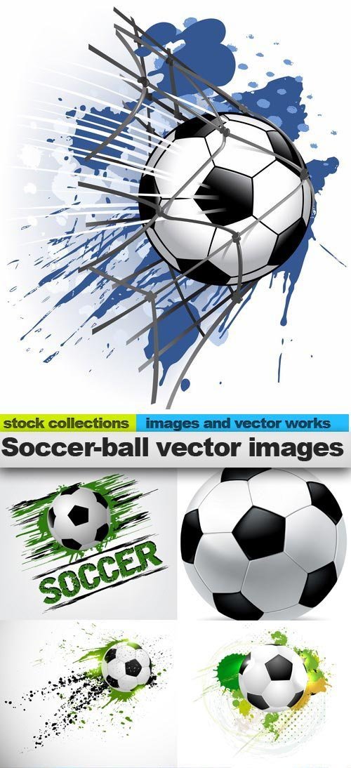 Soccer-ball vector images,  10 x EPS