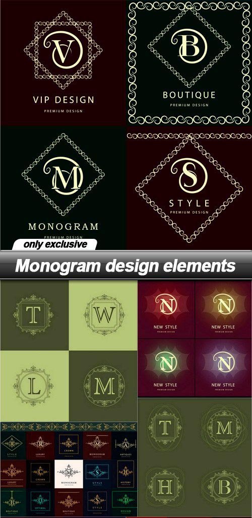 Monogram design elements - 10 EPS