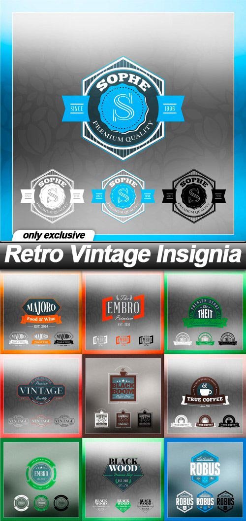 Retro Vintage Insignia - 15 EPS